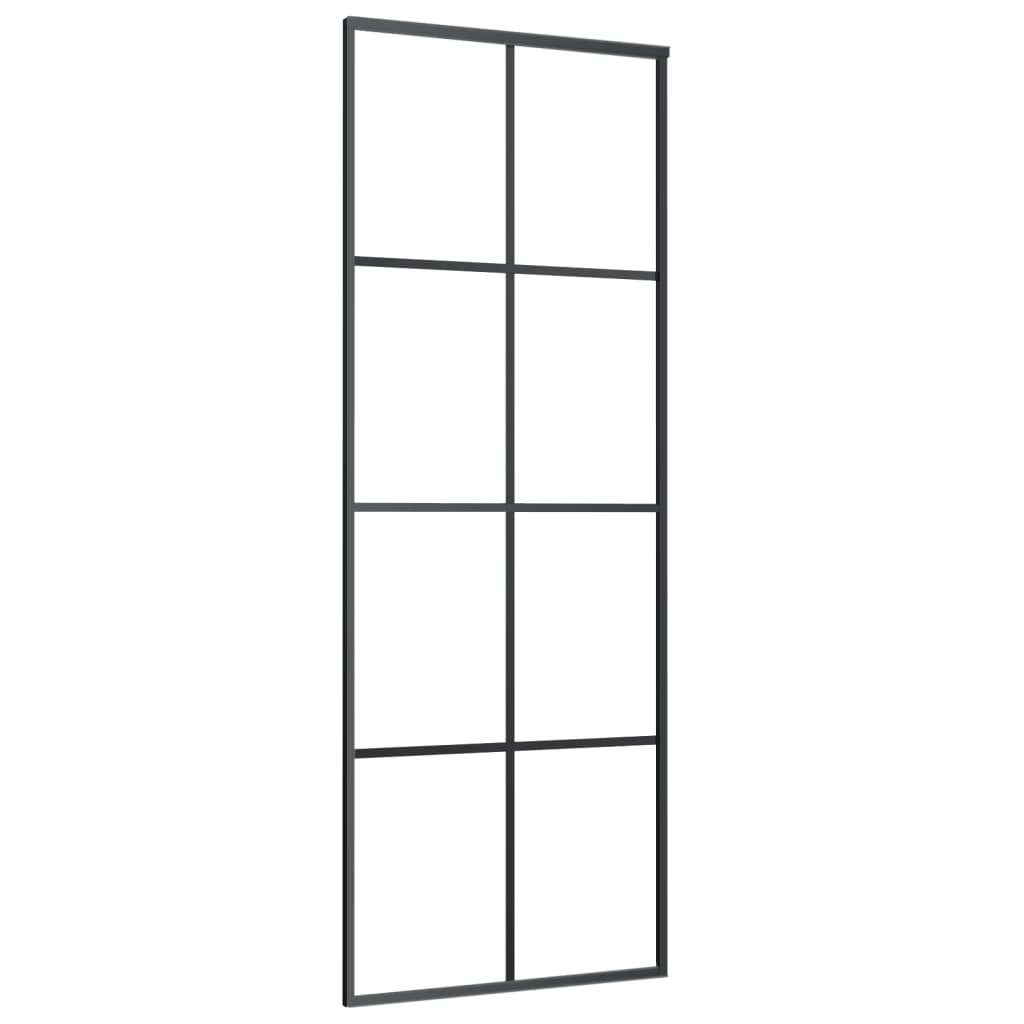 Vetonek Puerta corredera vidrio ESG y aluminio negro 76x205 cm