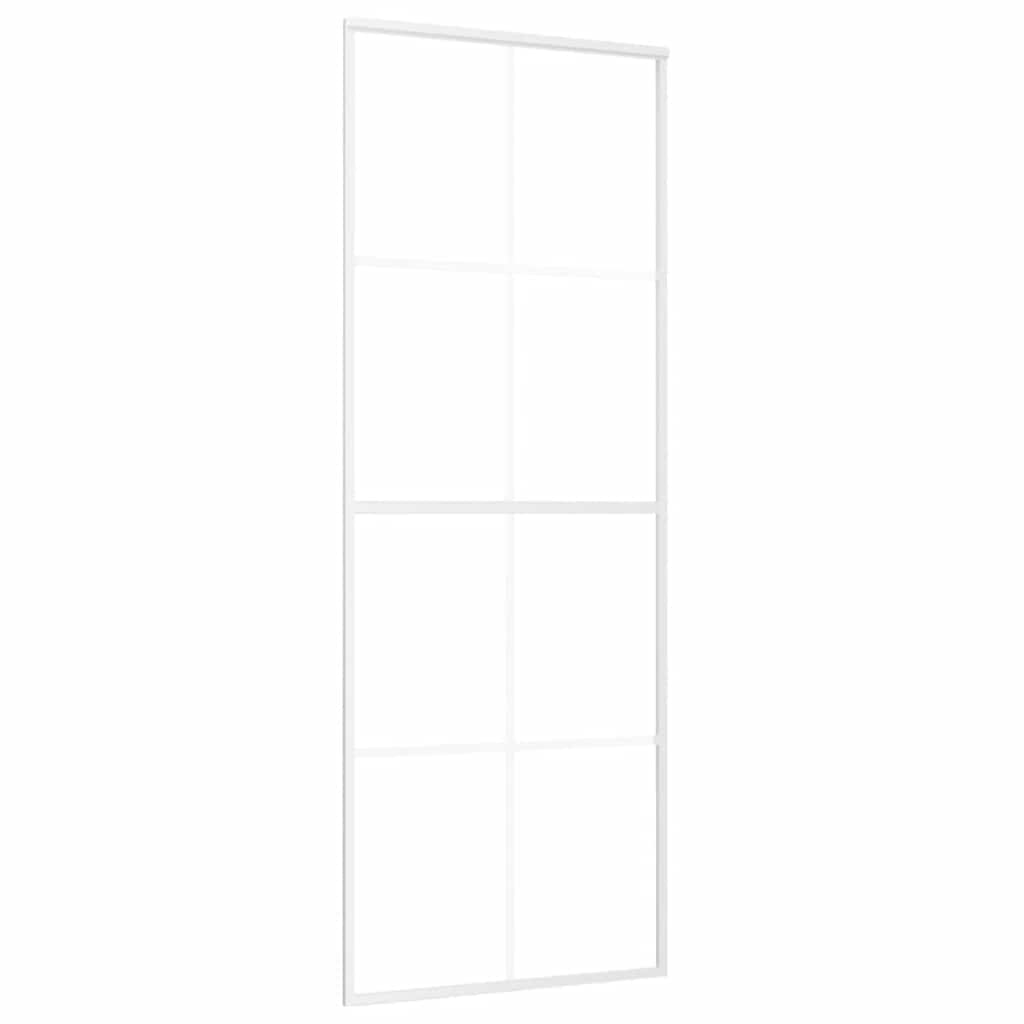 White ESG glass and aluminum sliding door 76x205 cm 