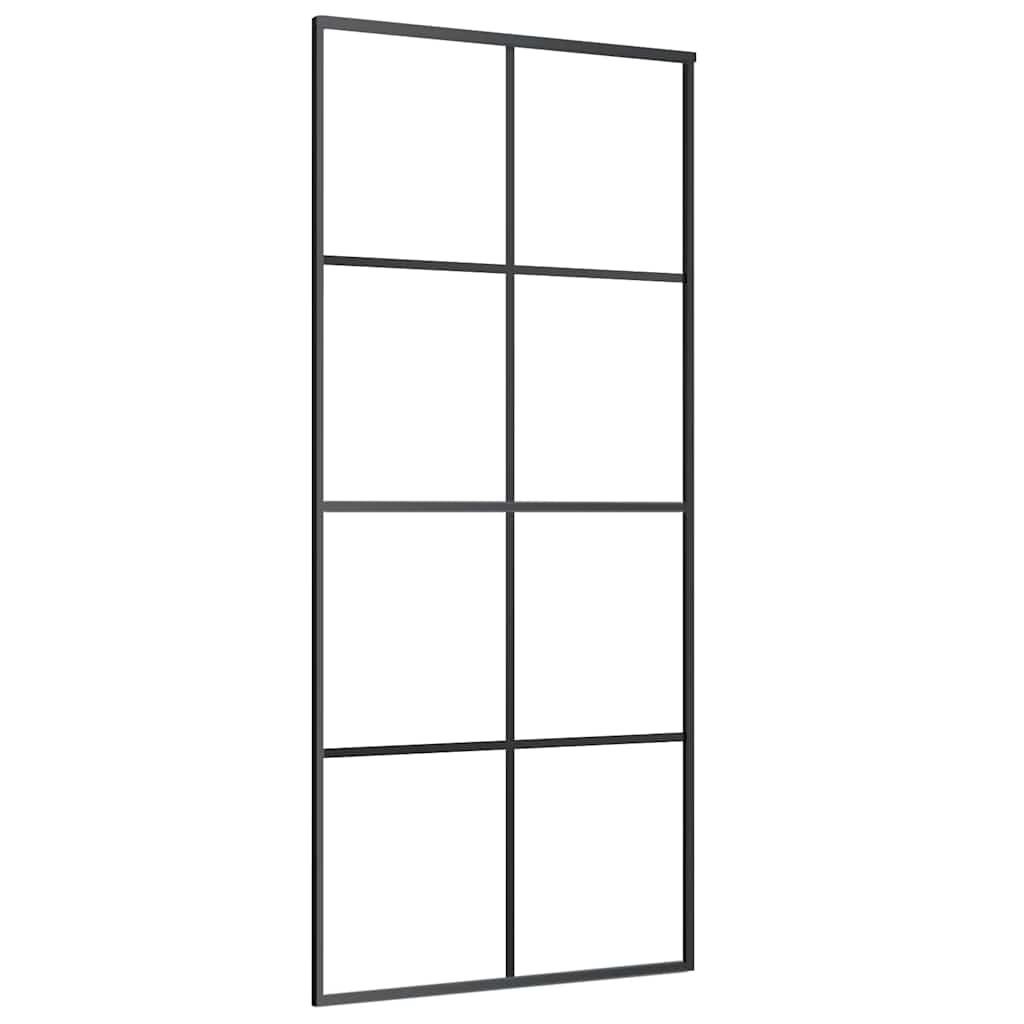 Sliding door ESG glass and black aluminum 90x205 cm 