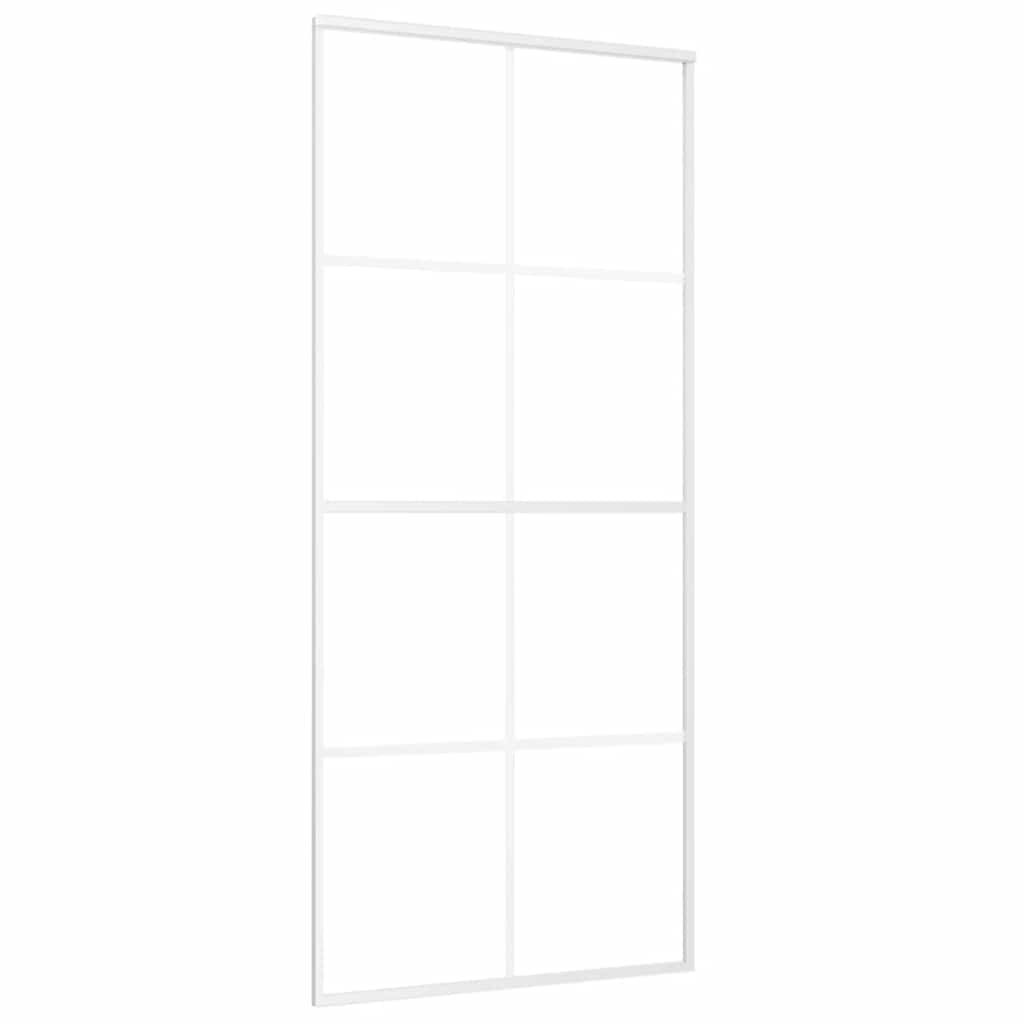 ESG glass and aluminum sliding door 90x205 cm white 