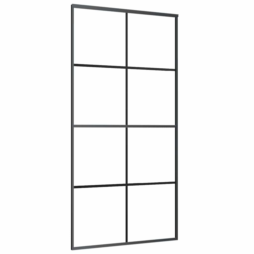 Sliding door ESG glass and black aluminum 102.5x205 cm 