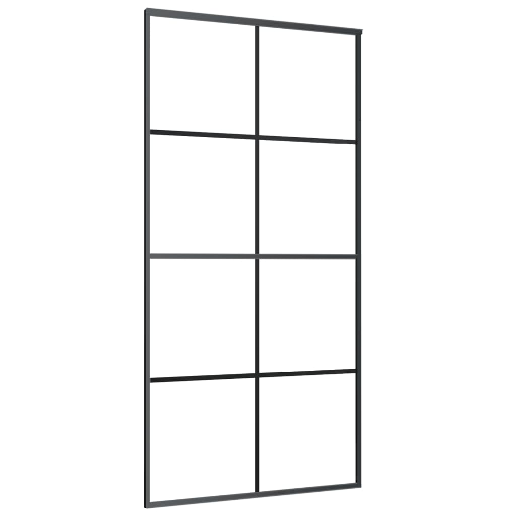 Vetonek Puerta corredera vidrio ESG y aluminio negro 102,5x205 cm