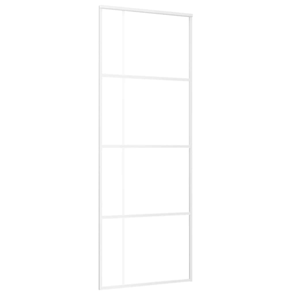 White ESG glass and aluminum sliding door 76x205 cm 