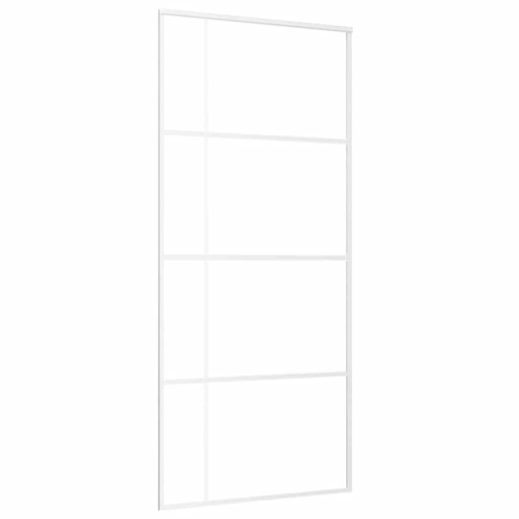 White ESG glass and aluminum sliding door 90x205 cm 