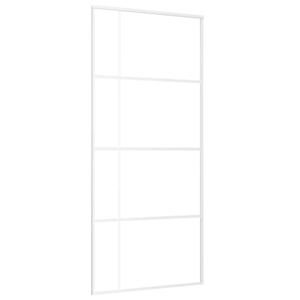 White ESG glass and aluminum sliding door 90x205 cm 