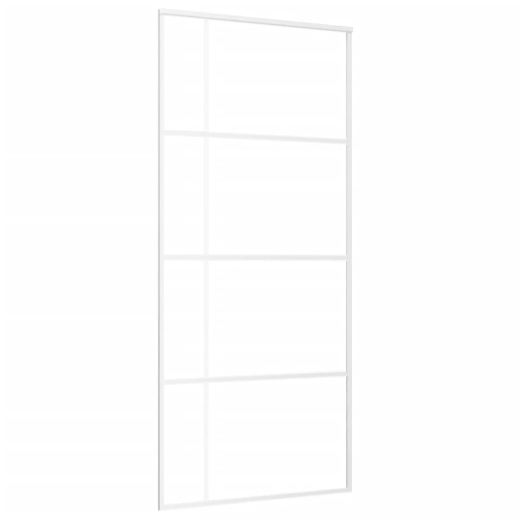 Puerta corredera ESG vidrio y aluminio blanca 90x205 cm - Vetonek