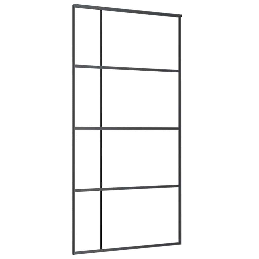 ESG sliding door, black glass and aluminum 102.5x205 cm 