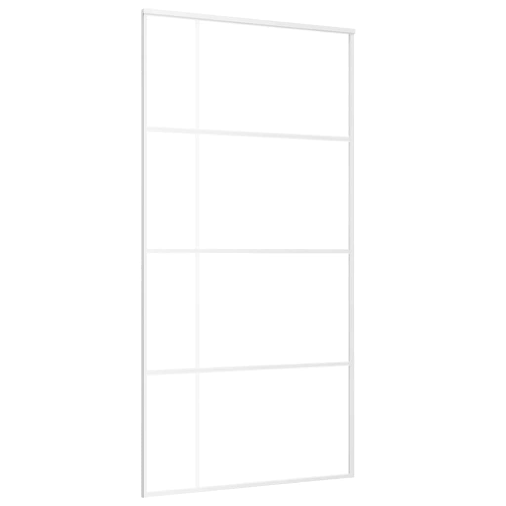 White ESG glass and aluminum sliding door 102.5x205 cm 