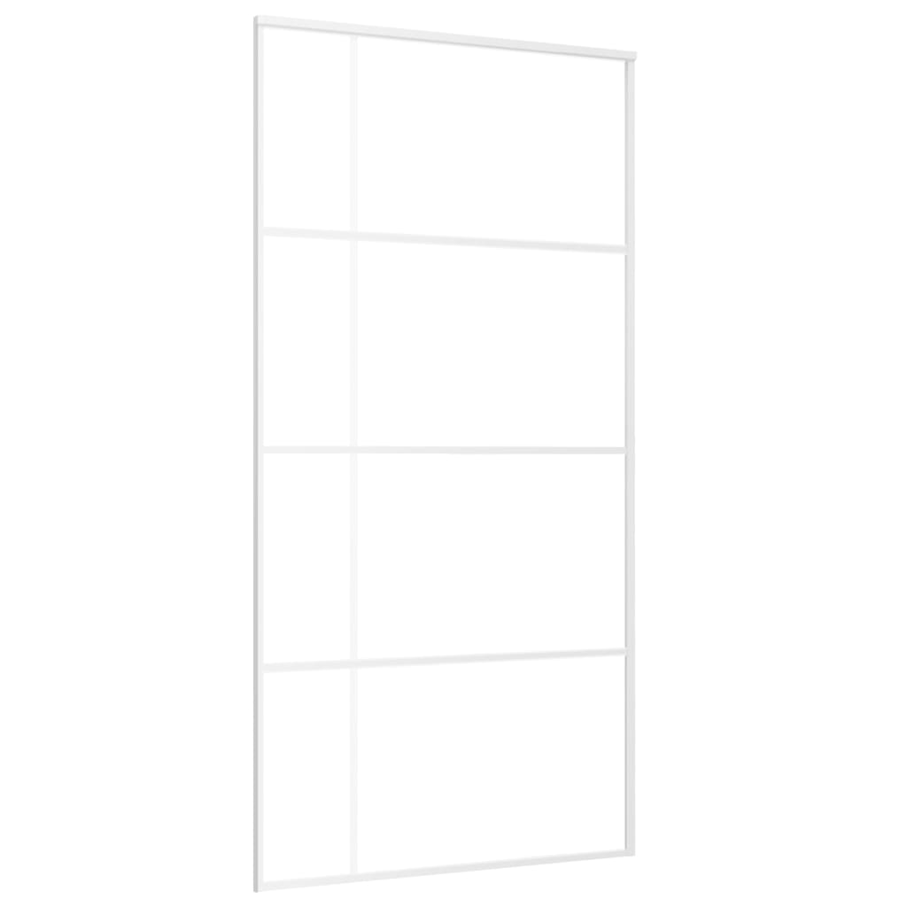 Puerta corredera ESG vidrio y aluminio blanca 102,5x205 cm - Vetonek