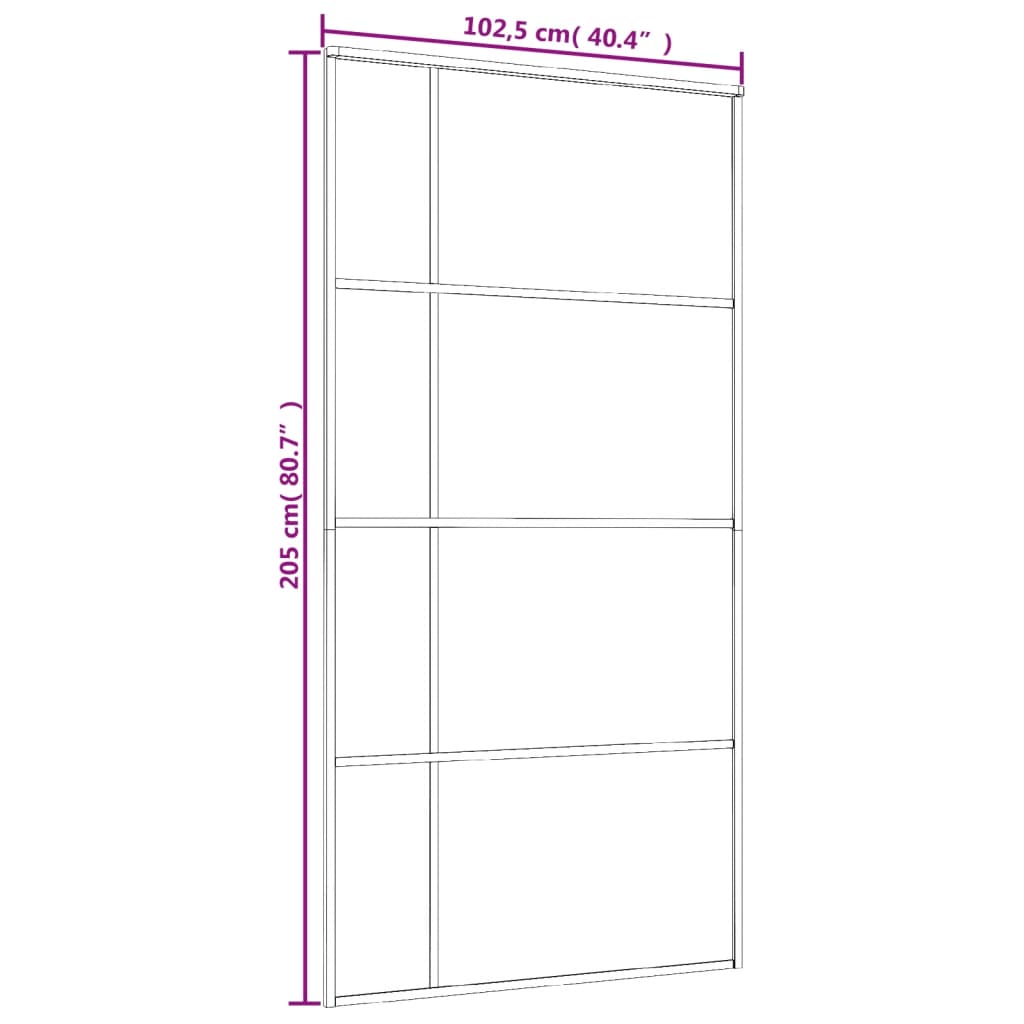 Puerta corredera ESG vidrio y aluminio blanca 102,5x205 cm - Vetonek