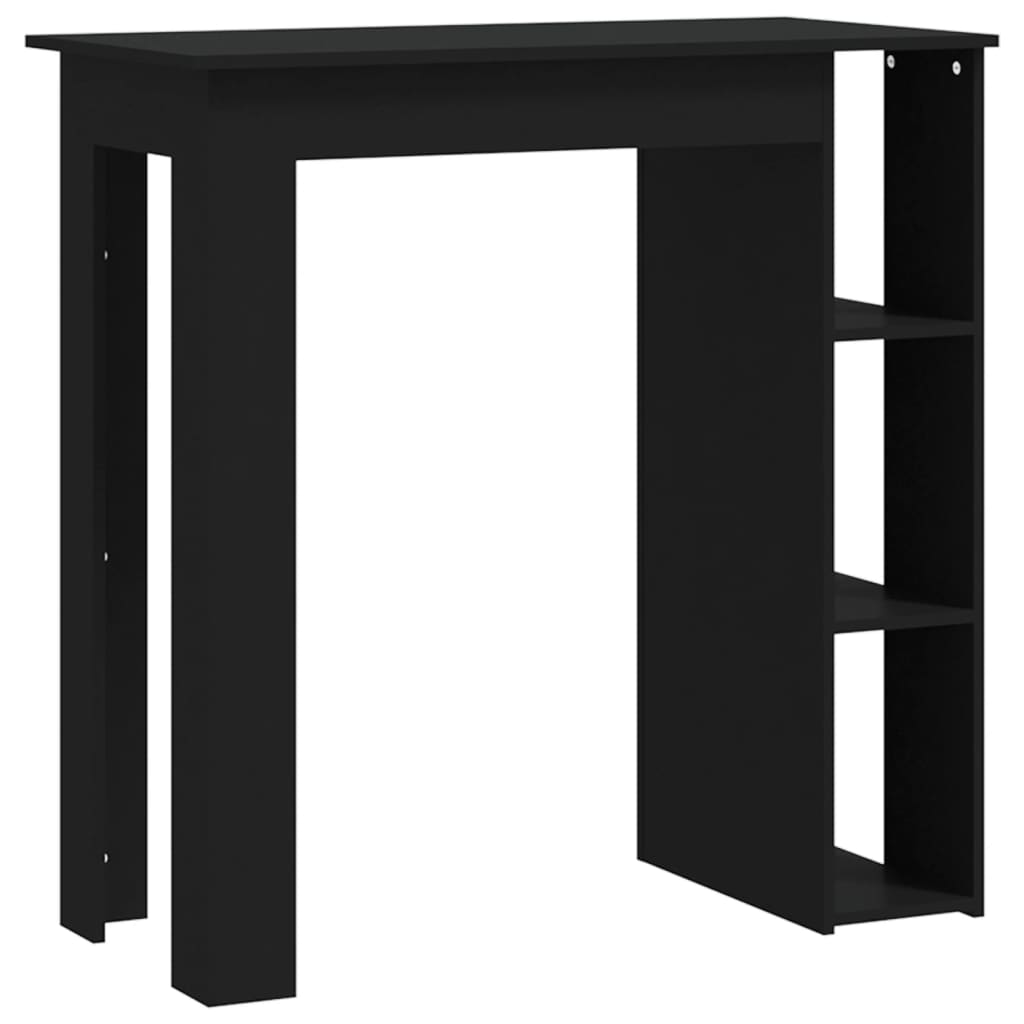 Mesa bar con estante madera negro 102x50x103,5 cm vidaXL