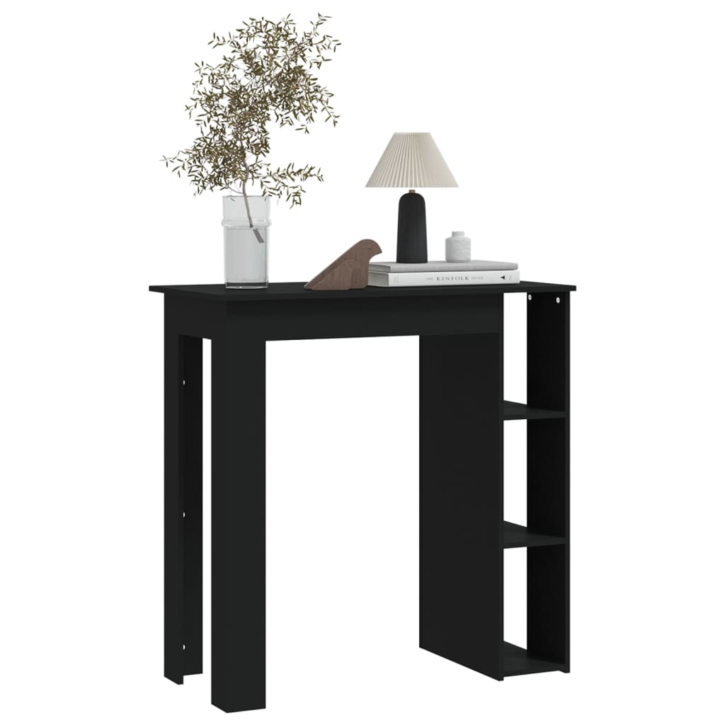 Mesa bar con estante madera negro 102x50x103,5 cm vidaXL