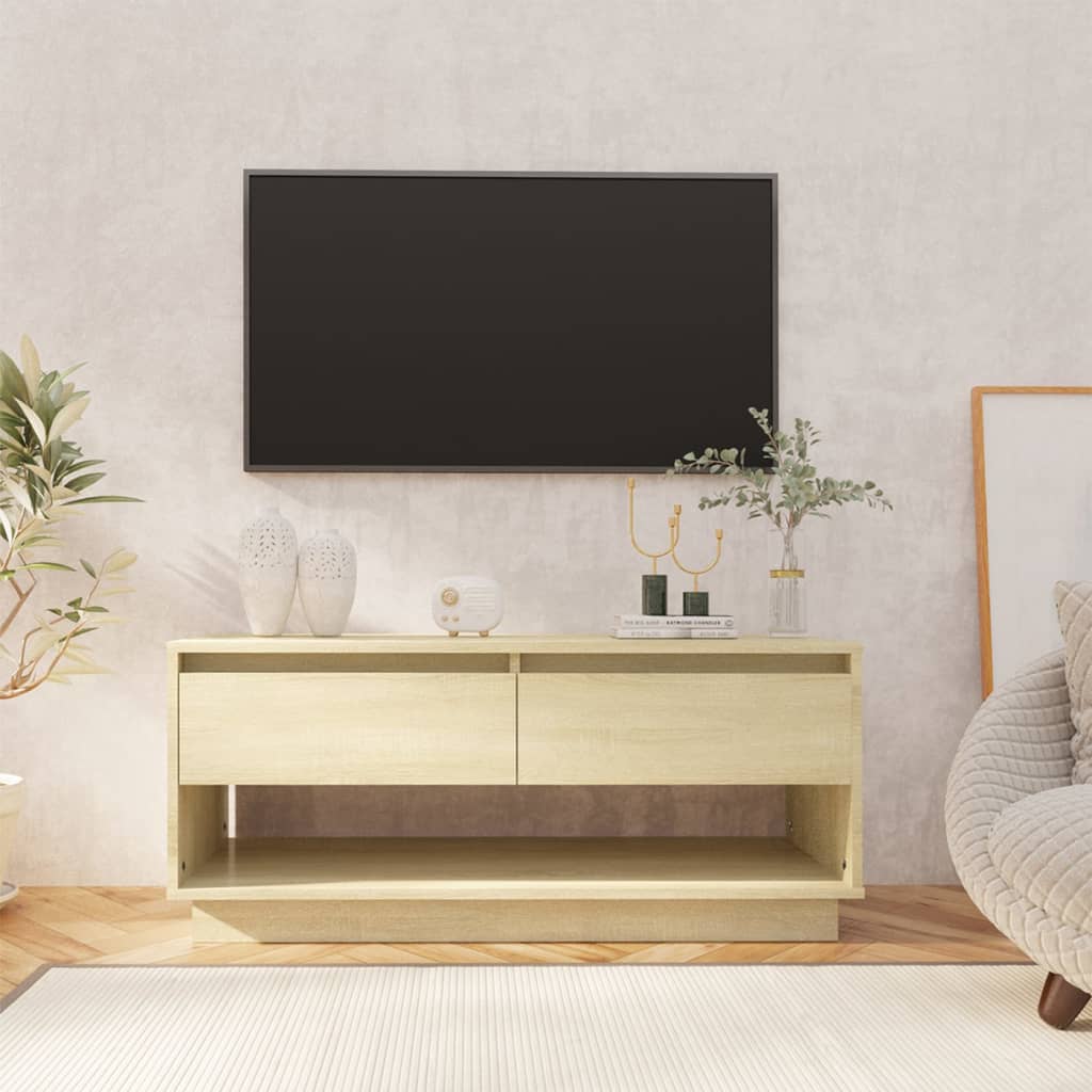 Vetonek Mueble para TV madera contrachapada roble Sonoma 102x41x44 cm