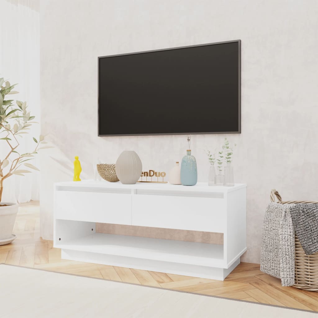 TV furniture white wood 102x41x44 cm