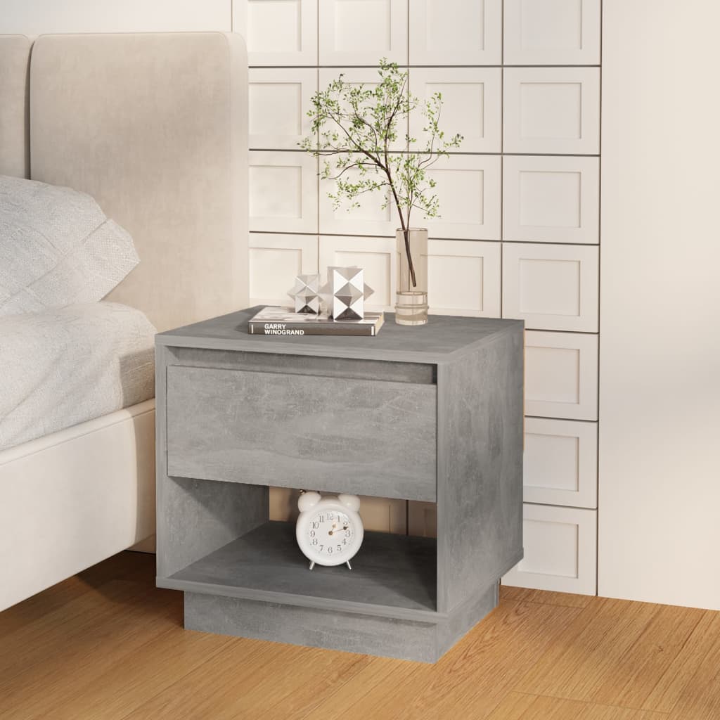 Tavoli notturni 2 unità in cemento grigio 45x34x44 cm