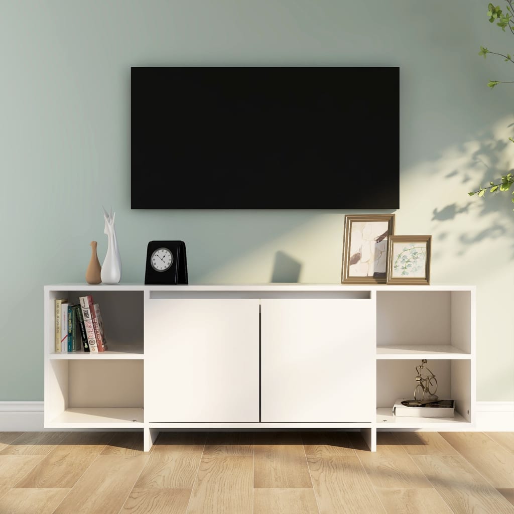 Vetonek Mueble para TV madera contrachapada blanco 130x35x50 cm