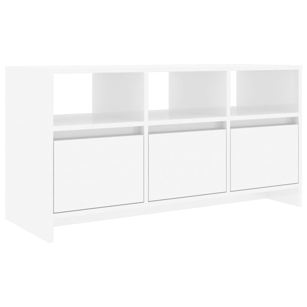 Mueble de TV madera blanco brillo 102x37,5x52,5cm vidaXL