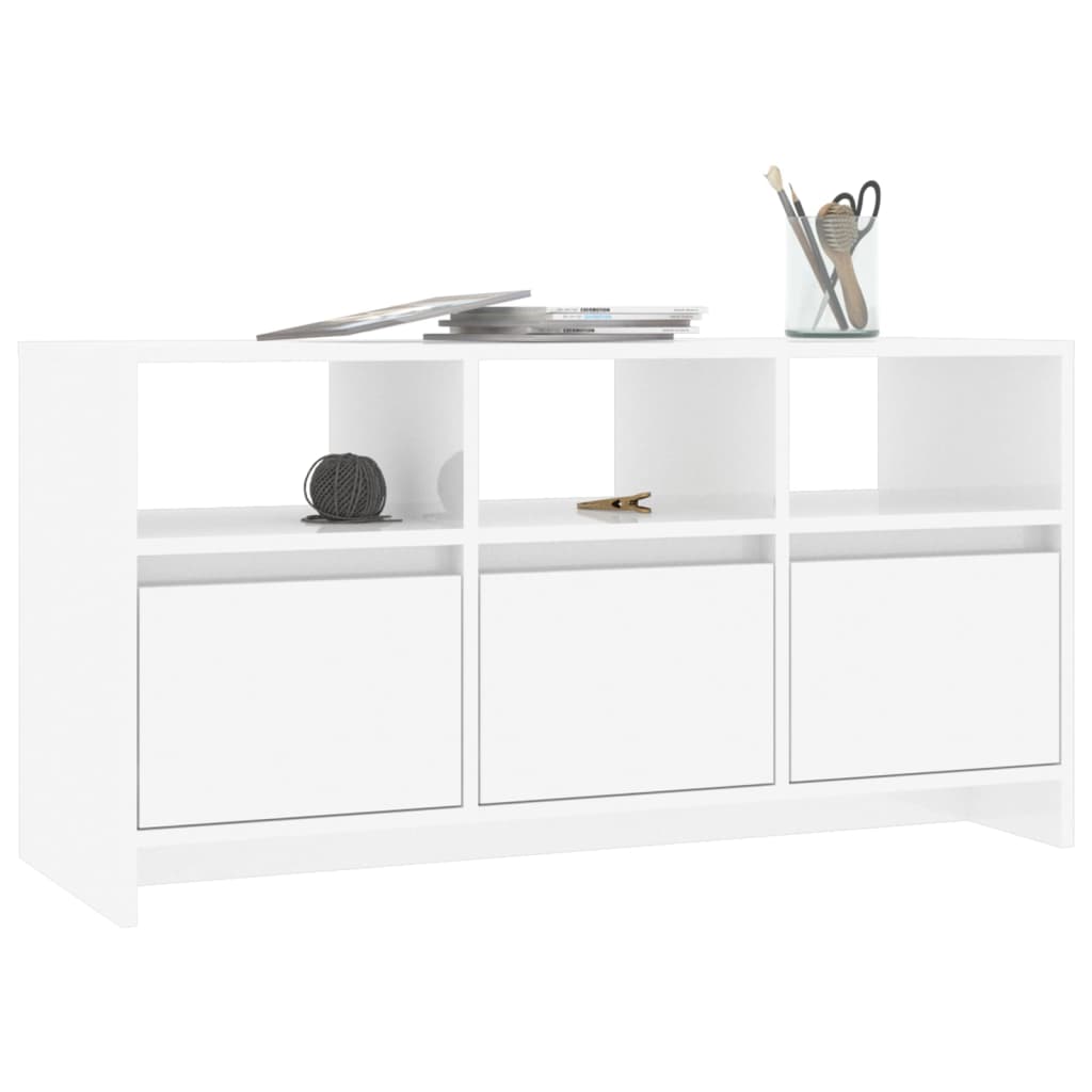 Mueble de TV madera blanco brillo 102x37,5x52,5cm vidaXL