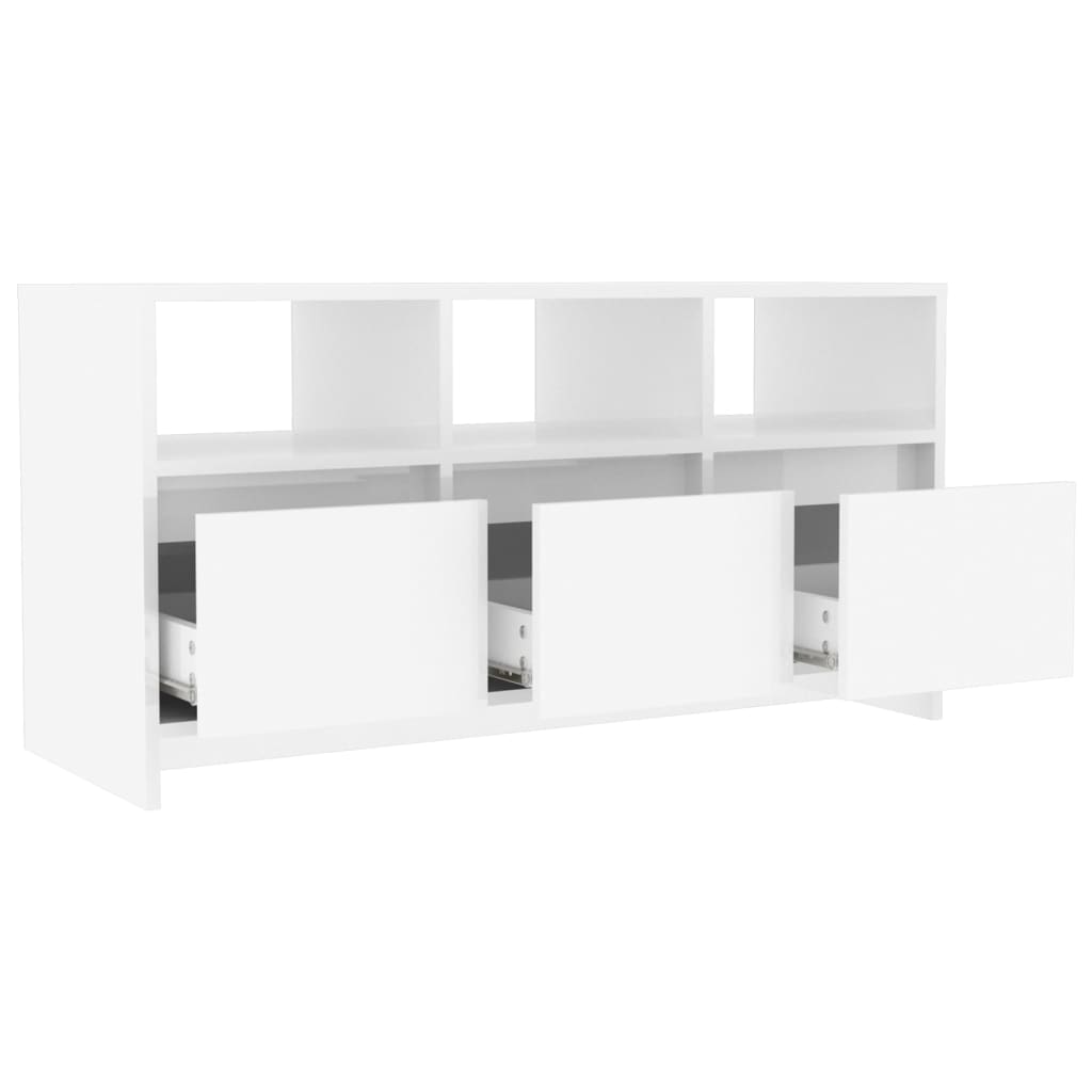 Mueble de TV madera blanco brillo 102x37,5x52,5cm vidaXL