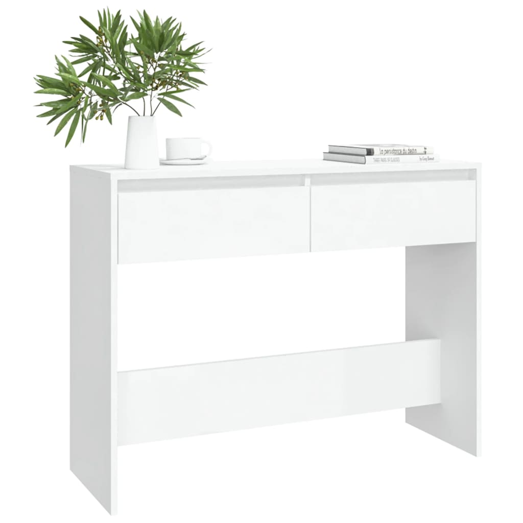 Mesa consola madera de ingeniería blanca 100x35x76,5 cm - Vetonek