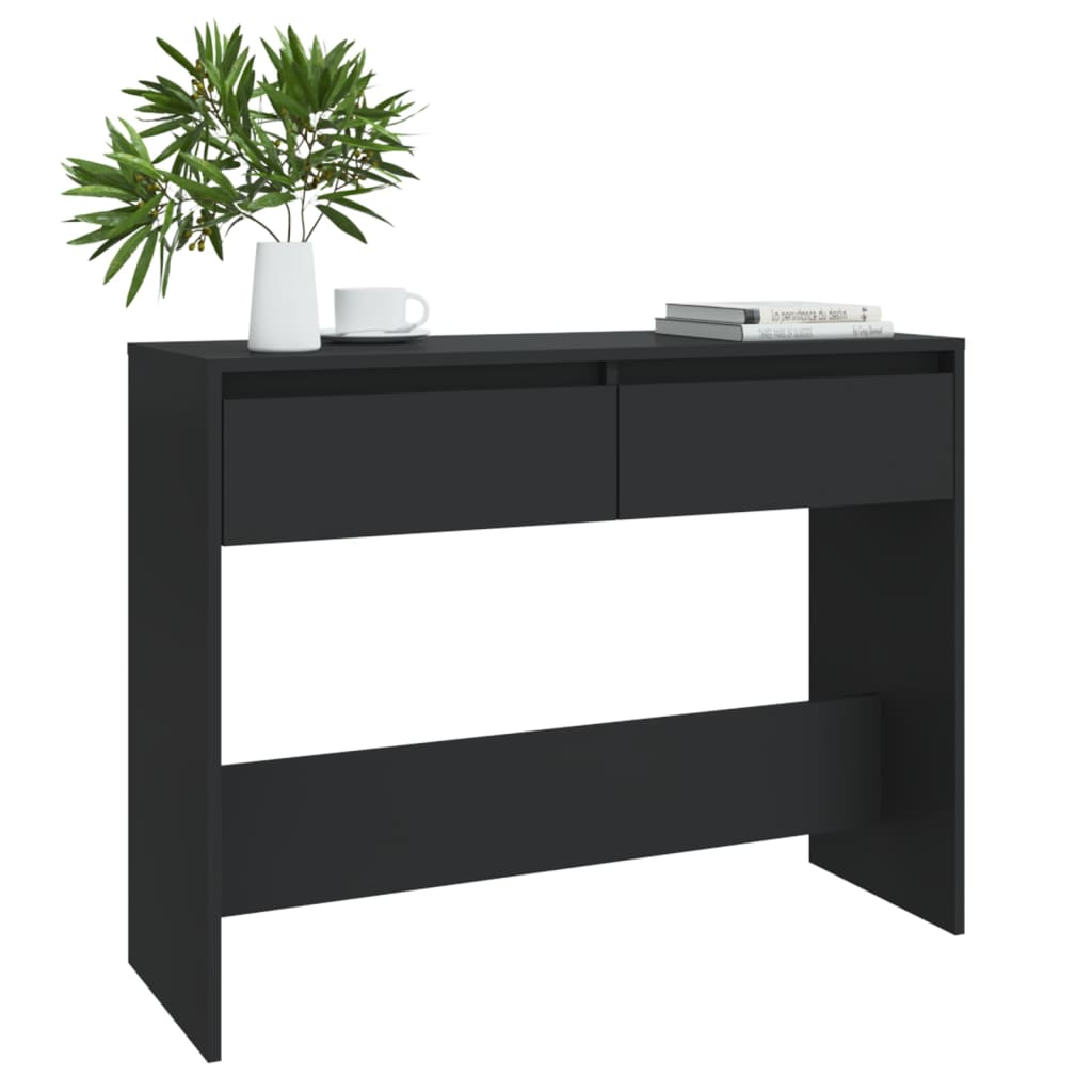 Mesa consola madera de ingeniería negra 100x35x76,5 cm - Vetonek