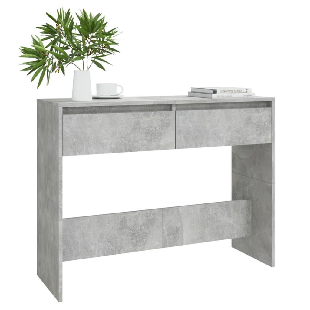 Mesa consola madera de ingeniería gris hormigón 100x35x76,5 cm - Vetonek