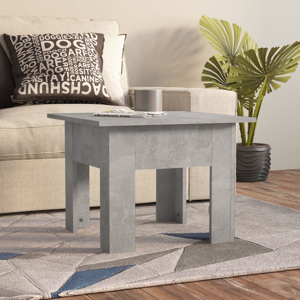 Vetonek Mesa de centro madera contrachapada gris hormigón 55x55x42 cm