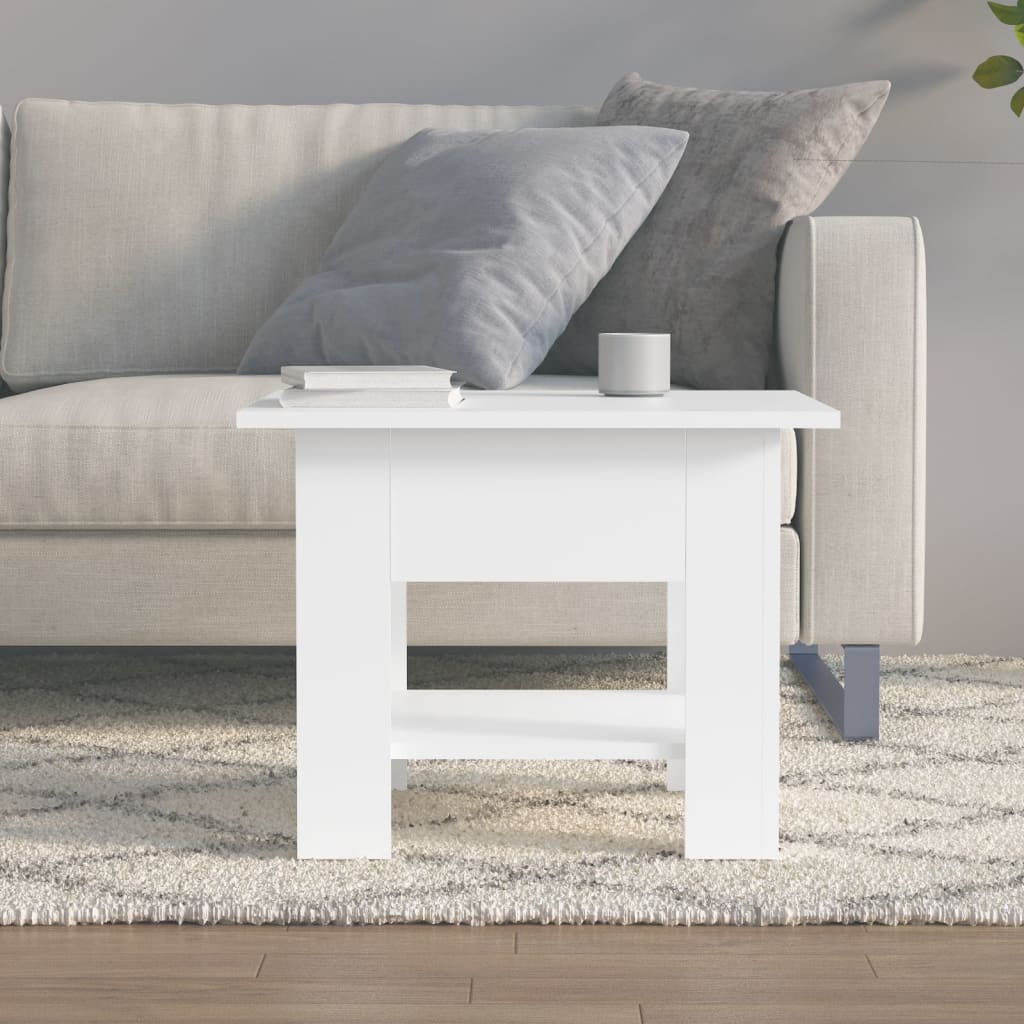 Center table white plywood 55x55x42 cm