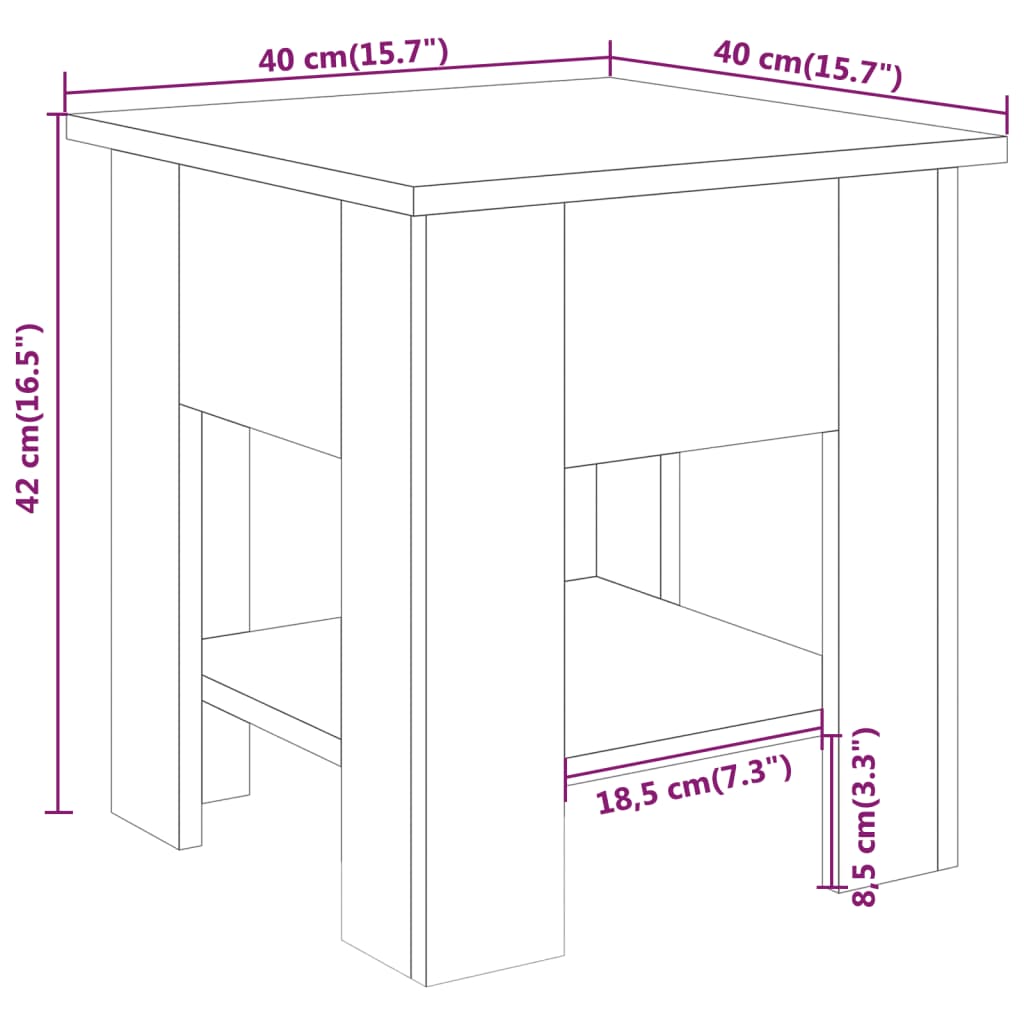 Mesa de centro blanco madera 40x40x42 cm vidaXL