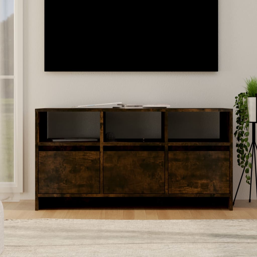 Vetonek Mueble de TV madera de ingeniería roble ahumado 102x37,5x52,5cm