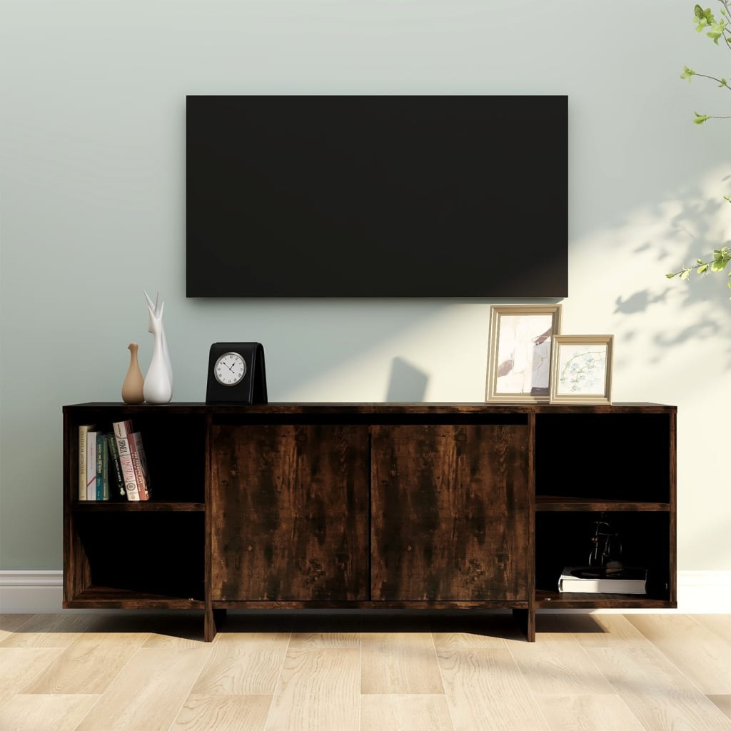 Vetonek Mueble de TV madera de ingeniería roble ahumado 130x35x50 cm