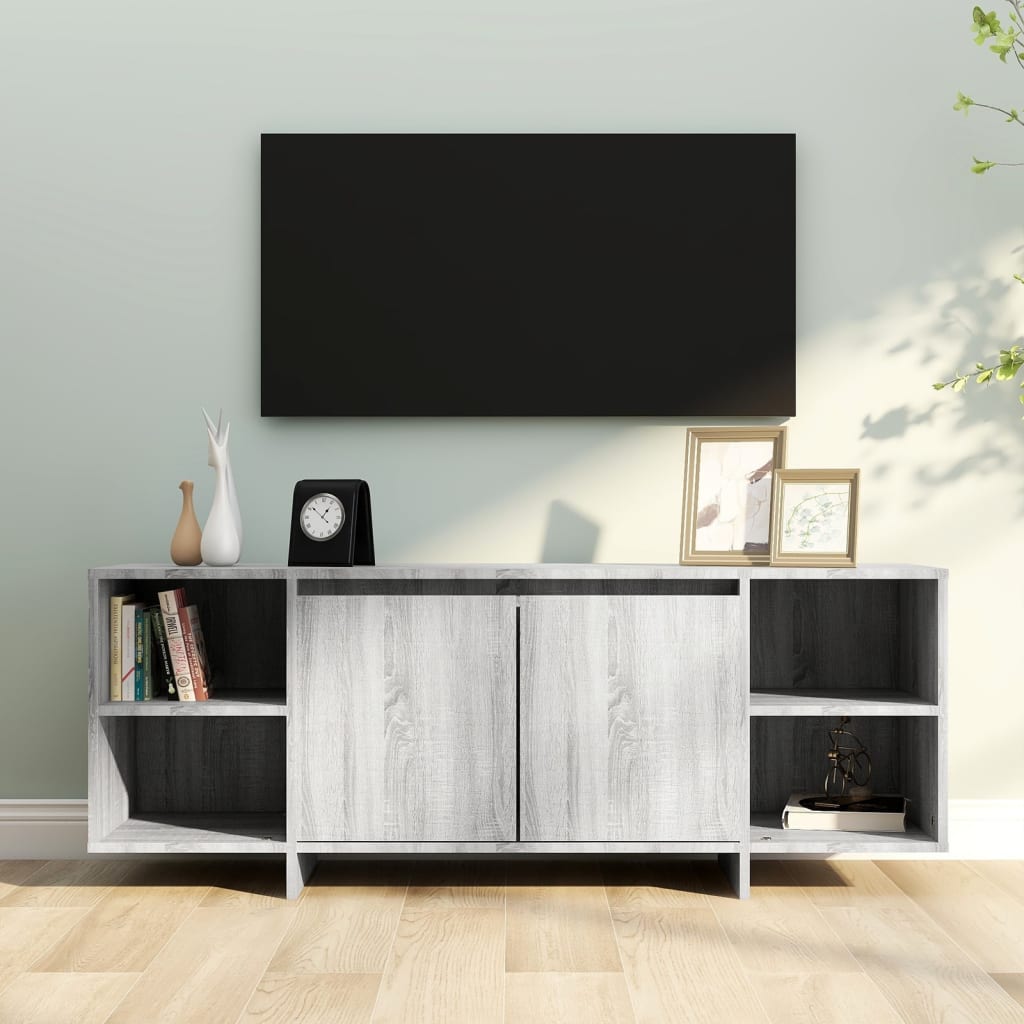 Vetonek Mueble de TV madera de ingeniería gris Sonoma 130x35x50 cm