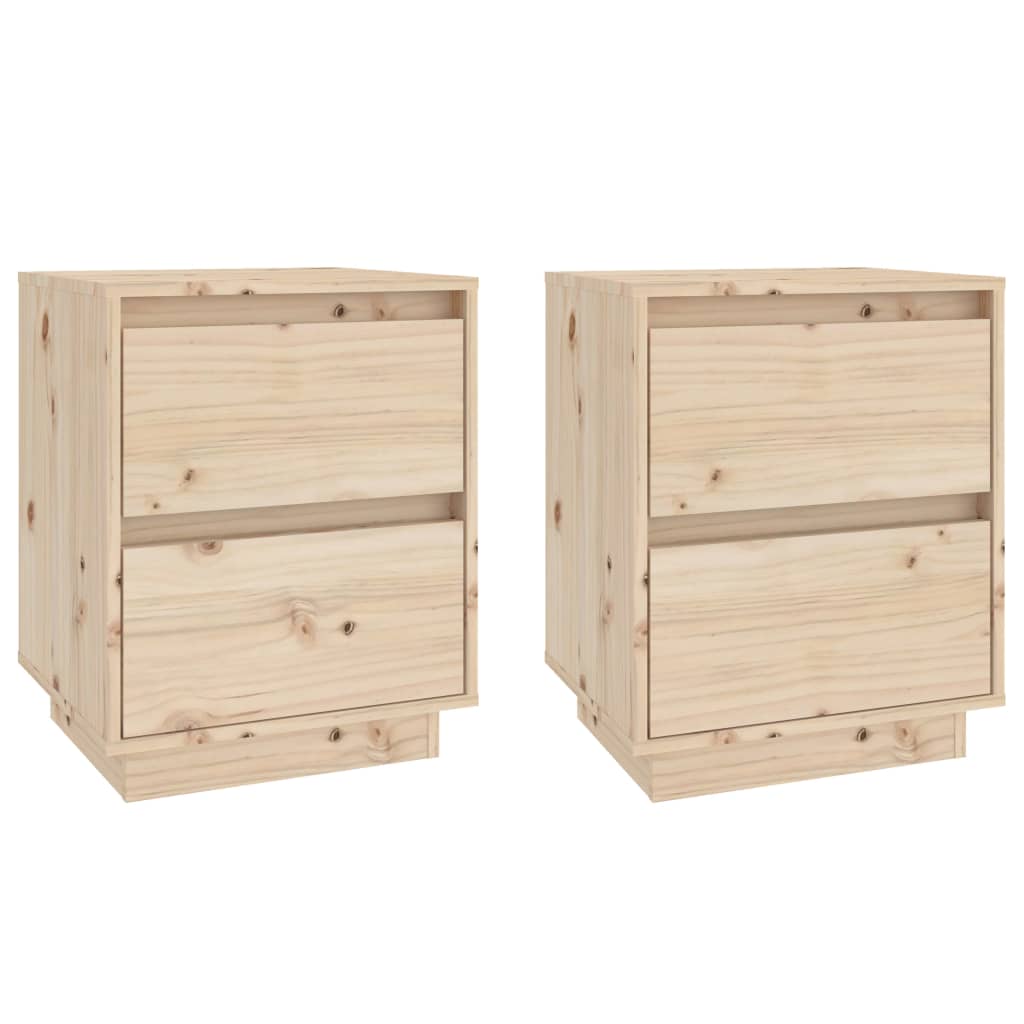 Mesitas de noche 2 uds madera maciza de pino 40x35x50 cm vidaXL