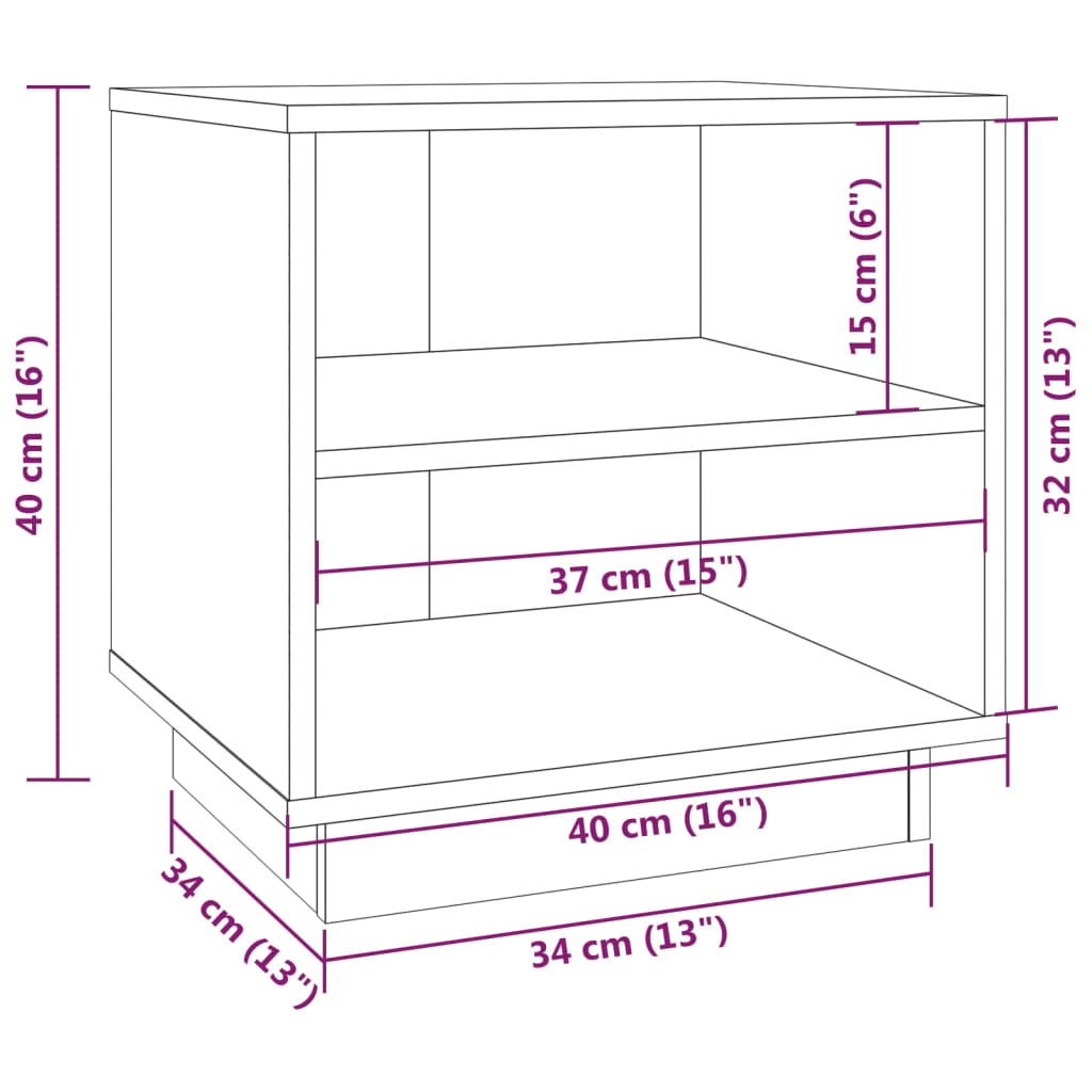 Mesitas de noche 2 uds madera maciza de pino blanco 40x34x40 cm vidaXL