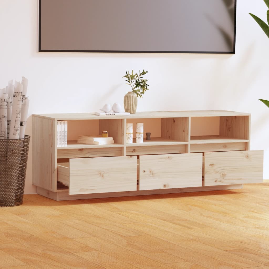 Massy pine wood tv furniture 140x37x50 cm