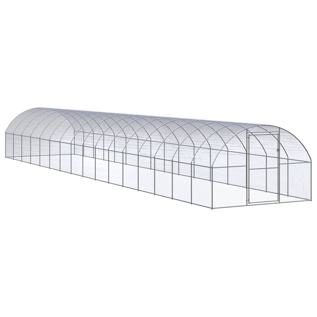 Vetonek Gallinero de exterior de acero galvanizado 3x16x2 m