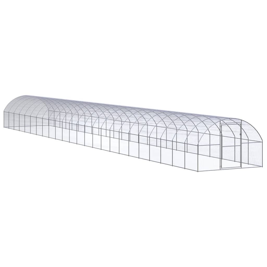 Vetonek Gallinero de exterior de acero galvanizado 3x24x2 m