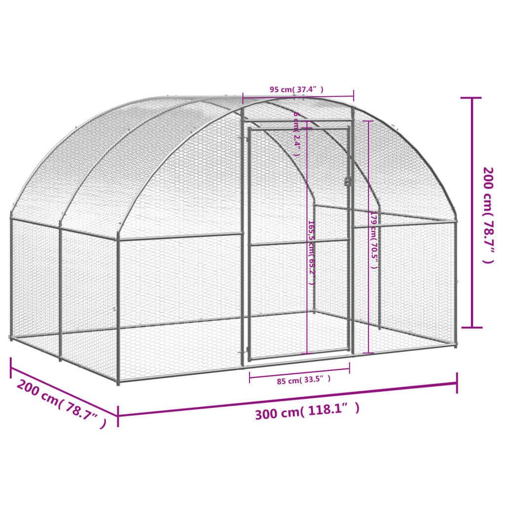 3x2x2 m verzinktes Stahl -Außenbereich