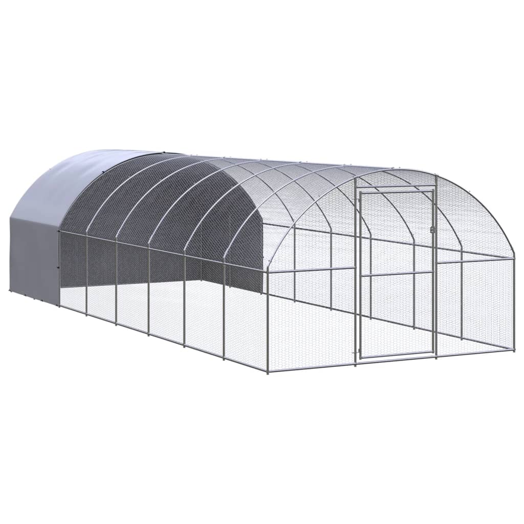 Vetonek Gallinero de exterior de acero galvanizado 3x8x2 m