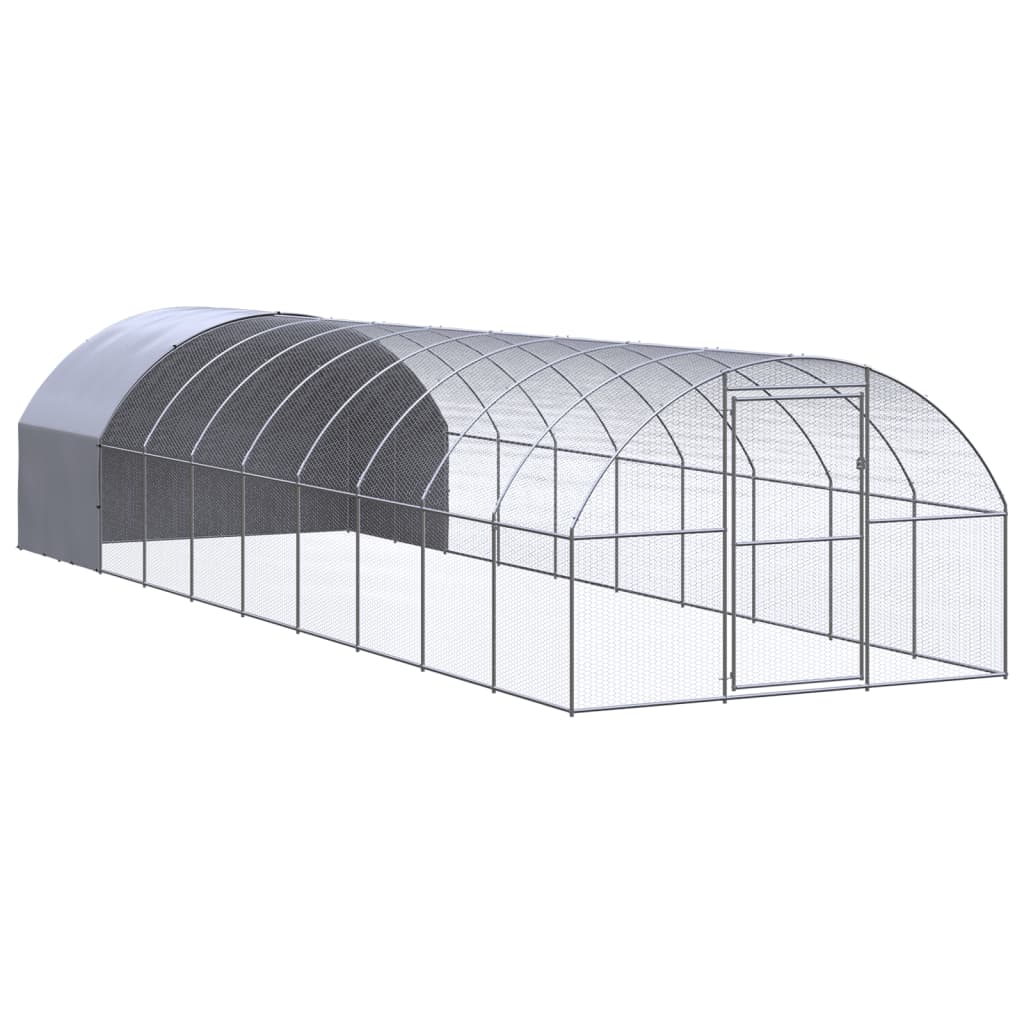 Vetonek Gallinero de exterior de acero galvanizado 3x10x2 m