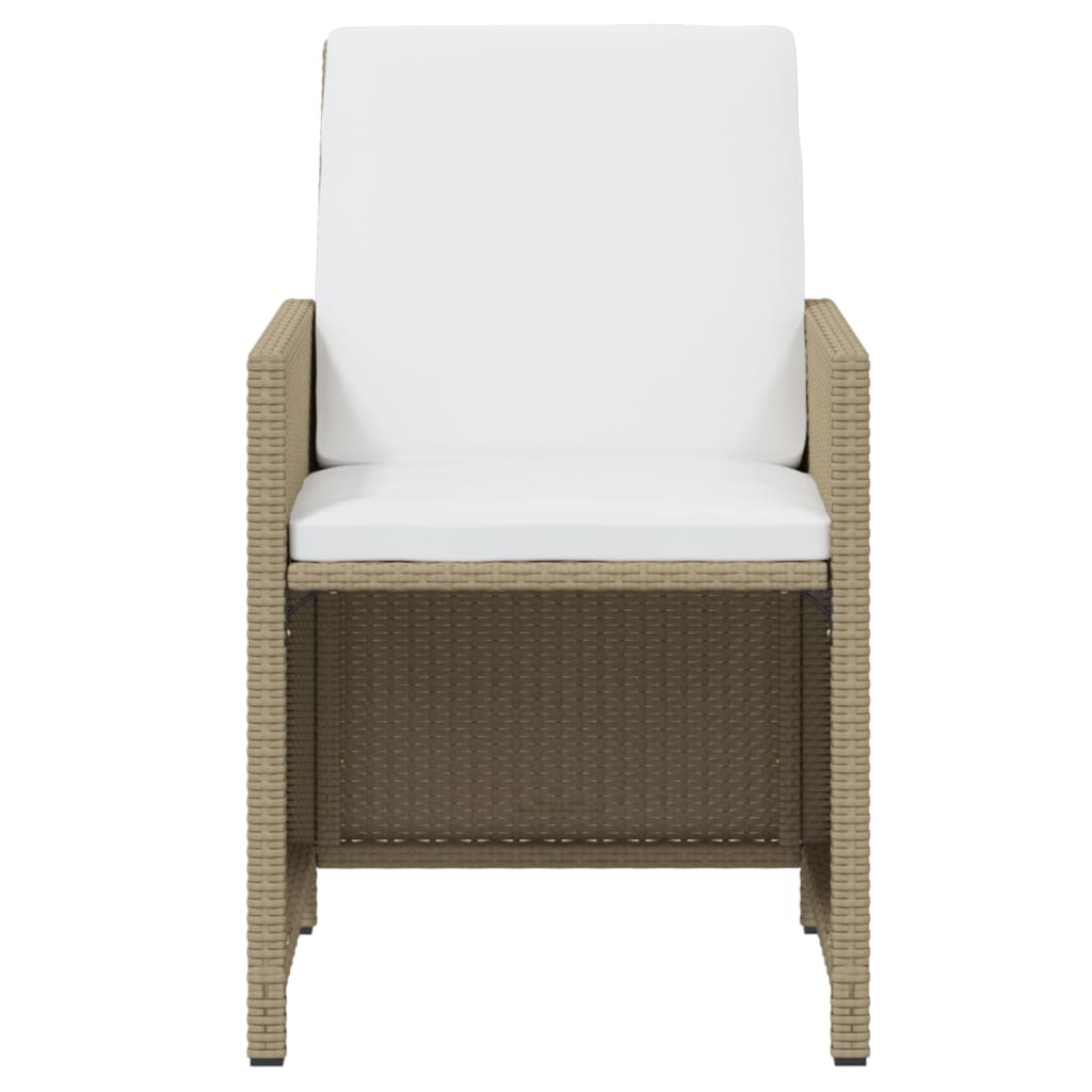 Set comedor de jardín 7 pzas con cojines ratán sintético beige vidaXL