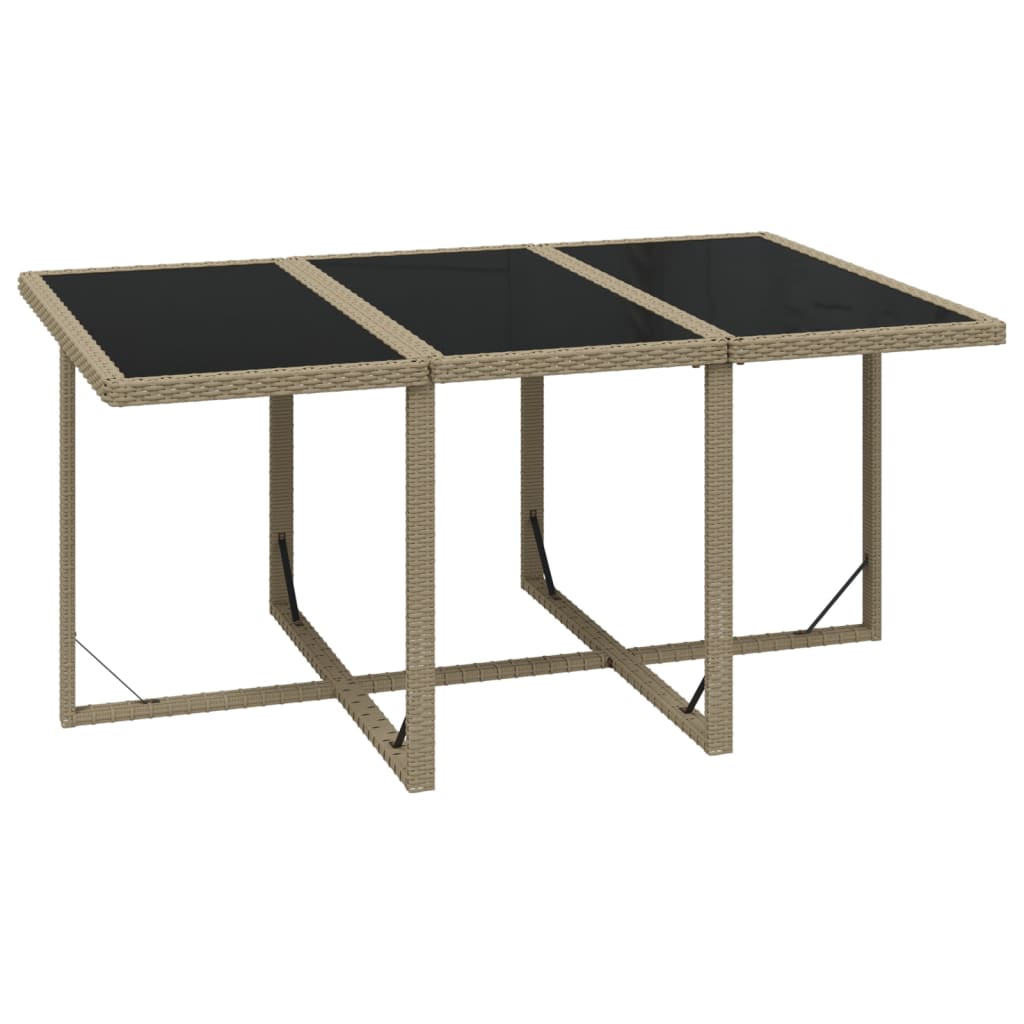 Set comedor de jardín 7 pzas con cojines ratán sintético beige vidaXL