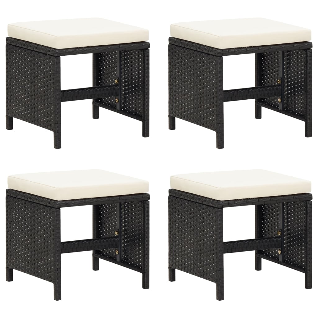 Set de comedor jardín 21 pzas con cojines ratán sintético negro vidaXL