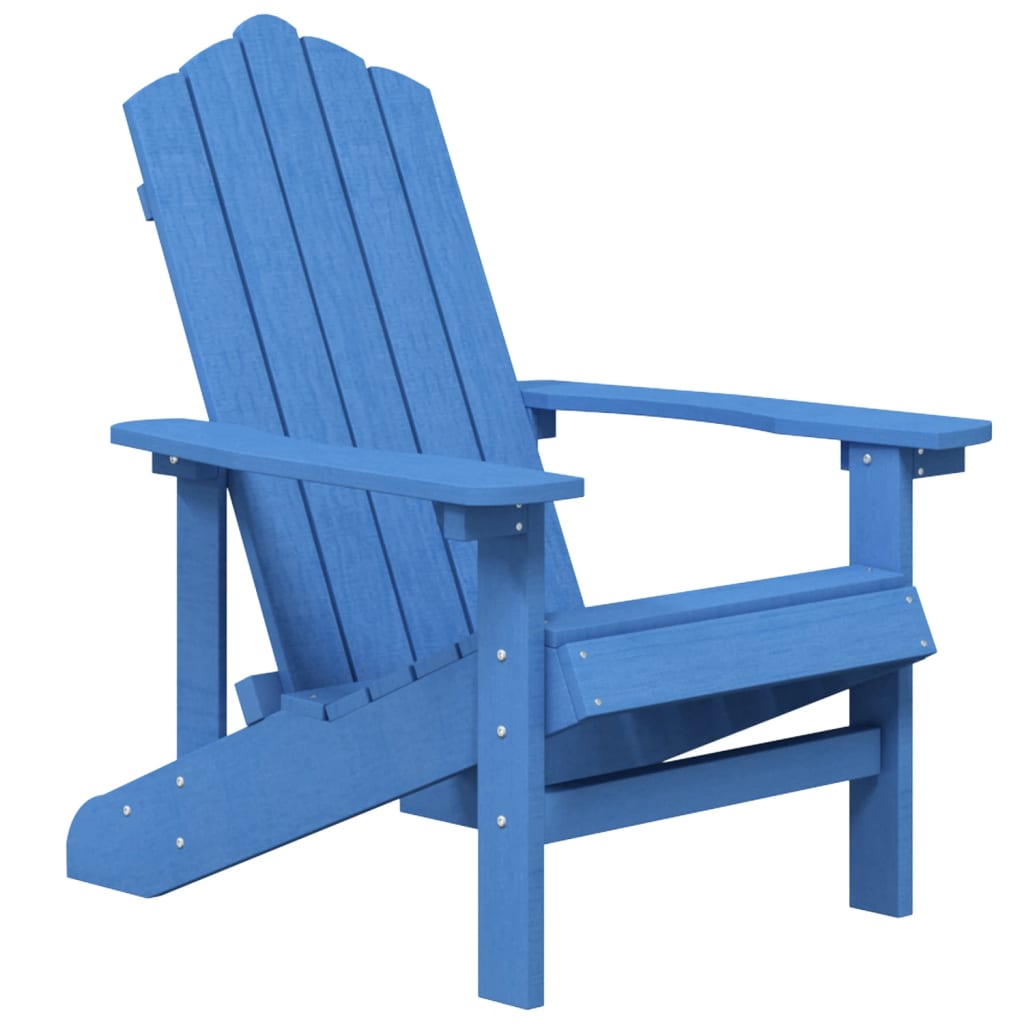 Adirondack garden chairs with Aguamarine blue HDPE table