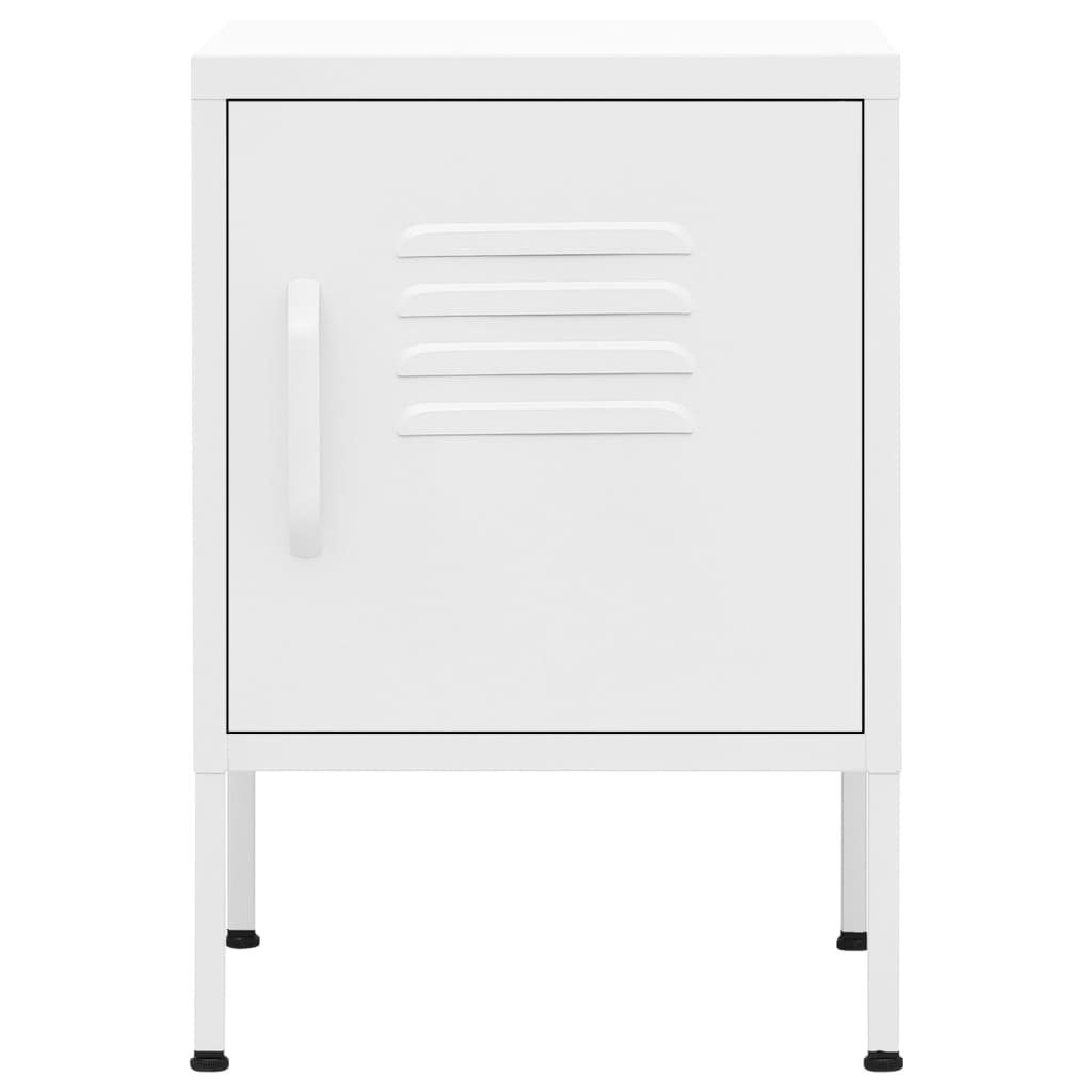 Night tables 2 units white steel 35x35x51 cm