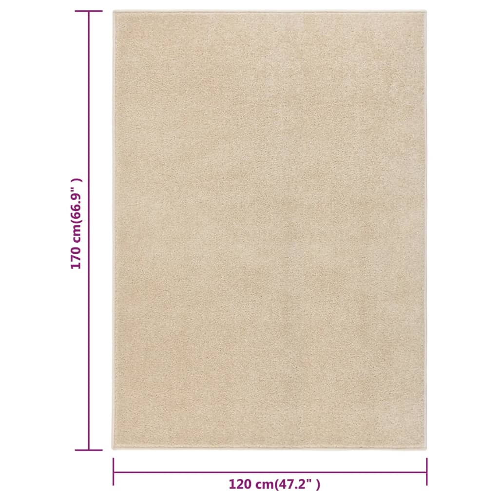 Catifa de pèl curt Beige 120x170 cm