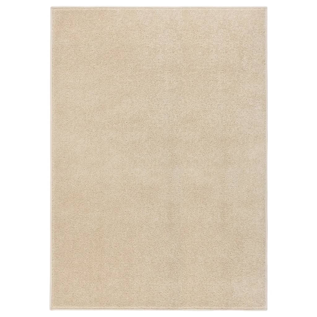 Vetonek Alfombra de pelo corto beige 140x200 cm