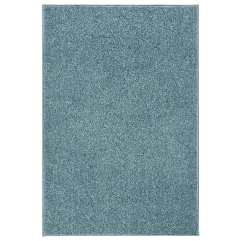 Carpete de cabelo curto azul 200x290 cm