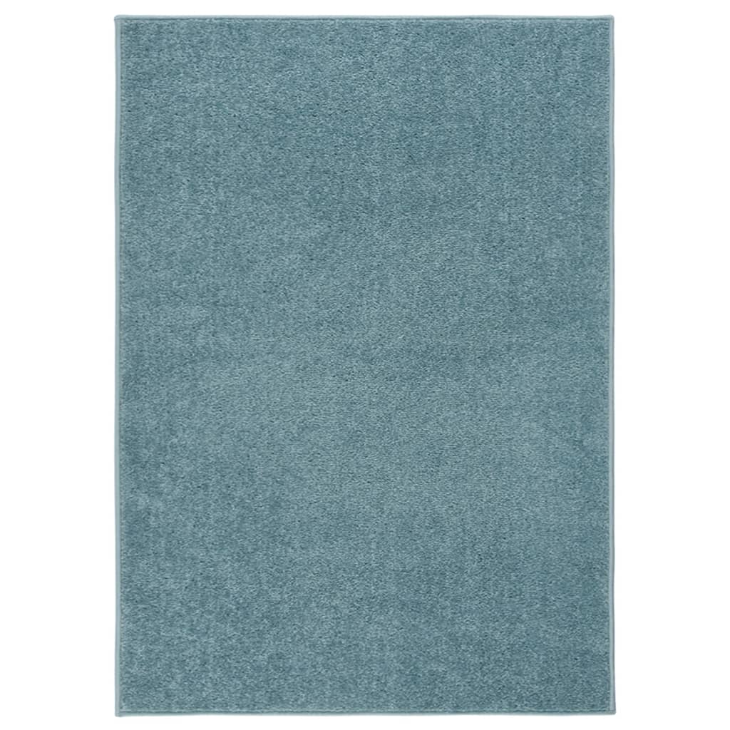 Carpete de cabelo curto azul 240x340 cm