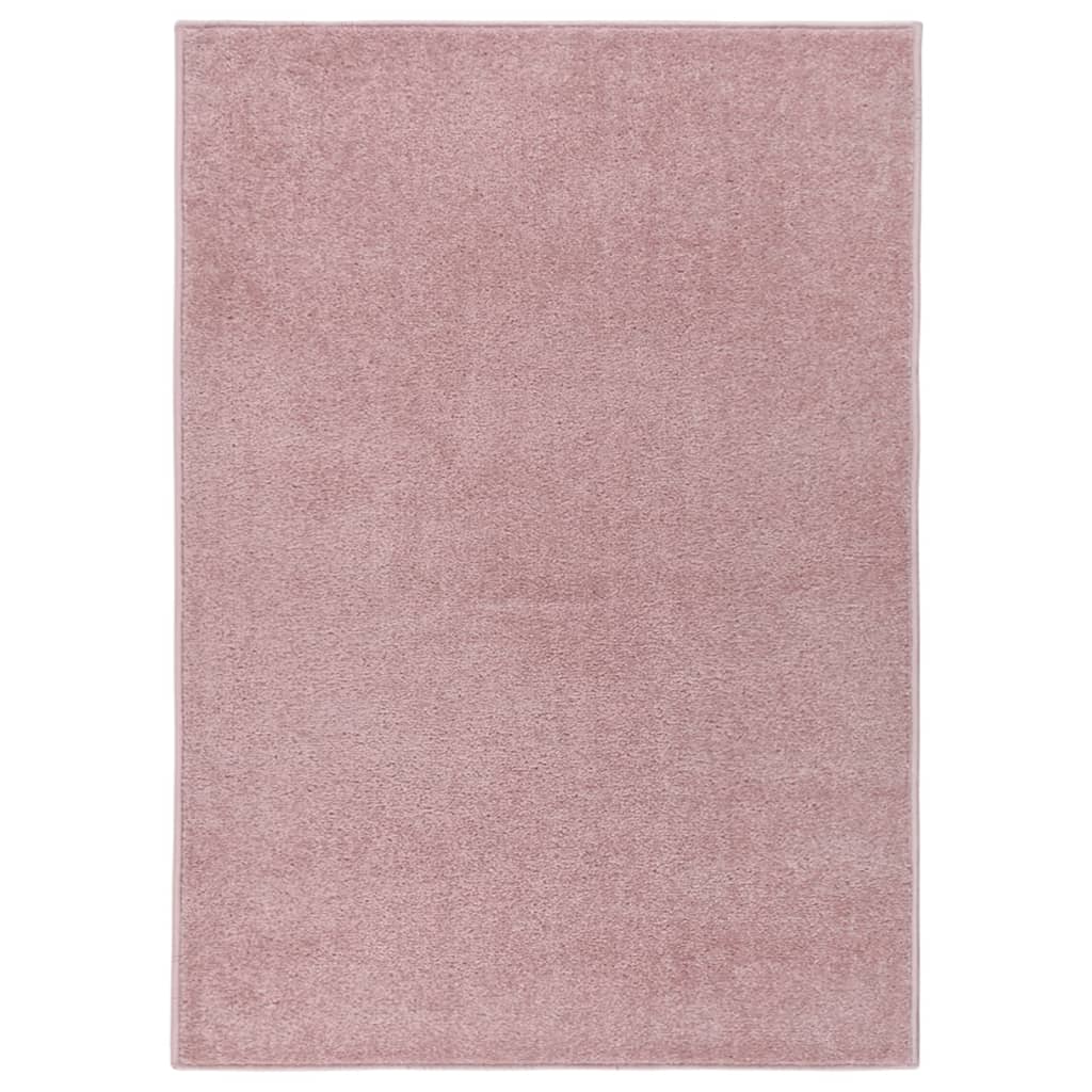 Vetonek Alfombra de pelo corto rosa 140x200 cm